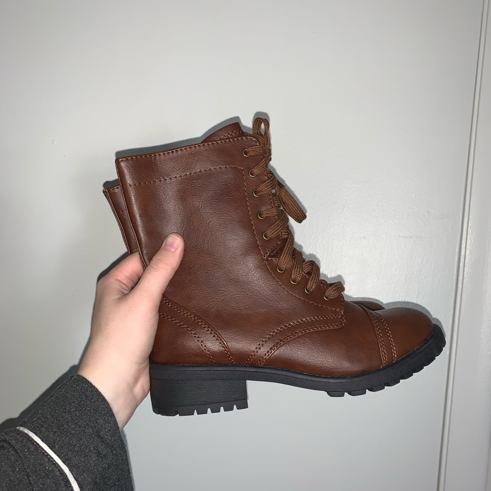 Brown Zip-Up Boots